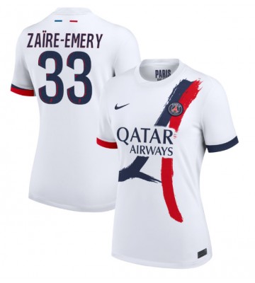 Paris Saint-Germain Warren Zaire-Emery #33 Segunda Equipación Mujer 2024-25 Manga Corta